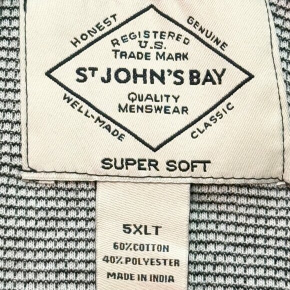 St. Johns Bay Men Super Soft Long Sleeve Crewneck Navy T-shirt Big/Tall 5XLT NWT - Picture 8 of 10